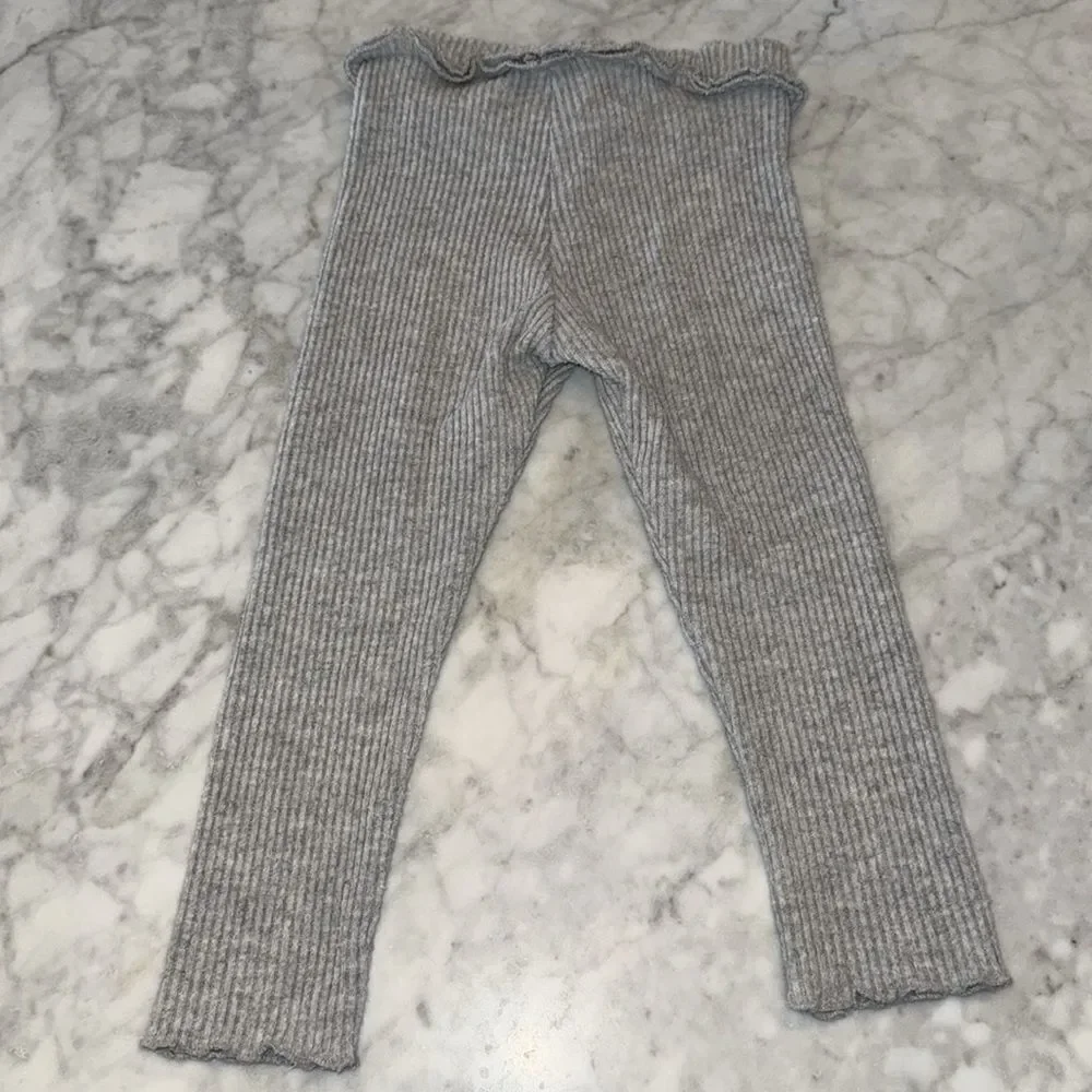 ZARA Gray Knit Sweater and Leggings Set 2Y